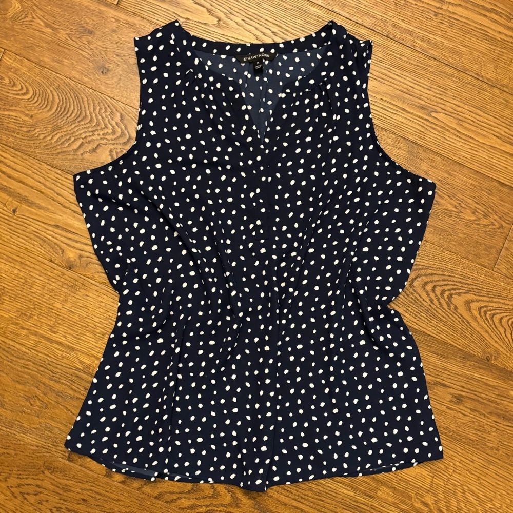Mix by 41 Hawthorn Mclean Split Neck Sleeveless Blouse - Picture 2 of 10